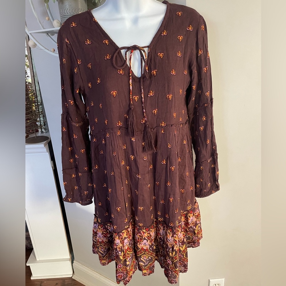 Altered State Purple Floral Boho Mini Dress
